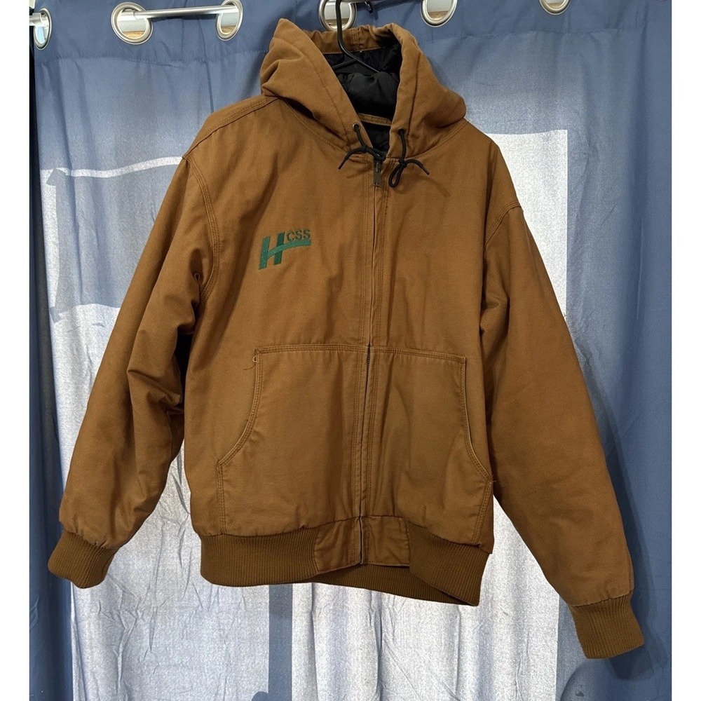 Cabelas Tan Duck Canvas Work Chore Quilted Liner Thinsulated Jacket Mens L Hunt